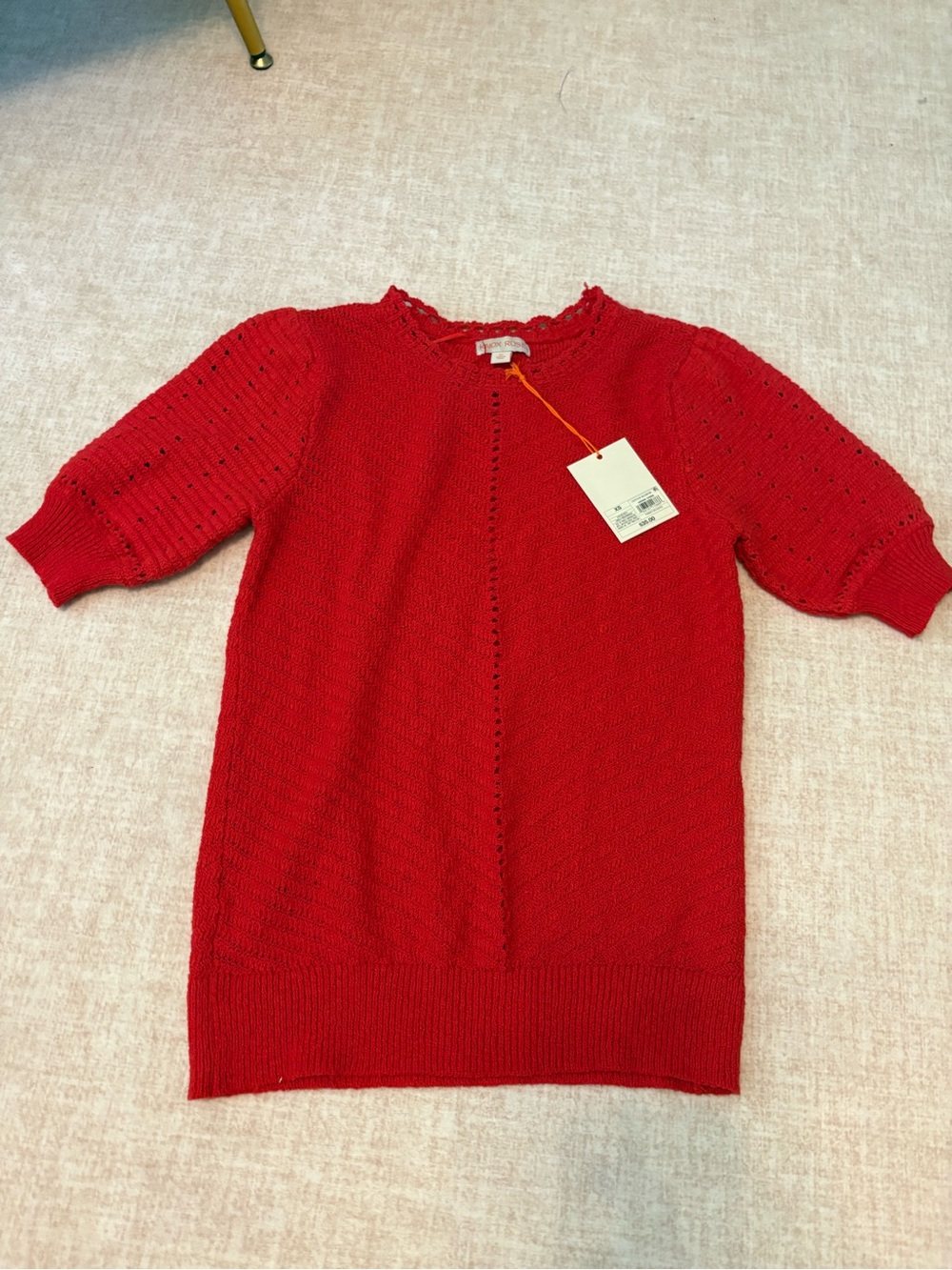 Knox Rose Red Short-Sleeve Knit Sweater